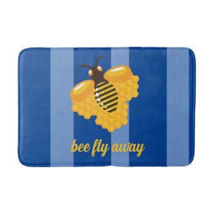 bee fly away bath mat