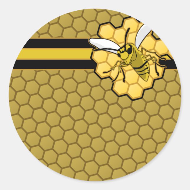 Bee Flying Away From Honeycomb Classic Round Sticker (Front)