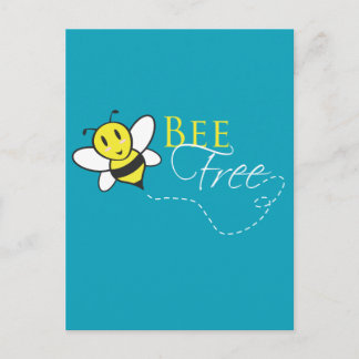 Bee Free Inspirational Design Postcard