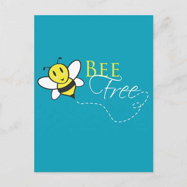 Bee Free Inspirational Design Postcard (Front)