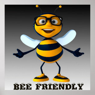 Bee Friendly Bee Gifts ,I Love Bee,Beekeeping Gift Poster