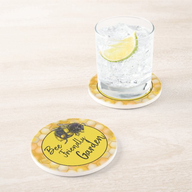 Bee Friendly Garden Bumblebee Coaster (Side)