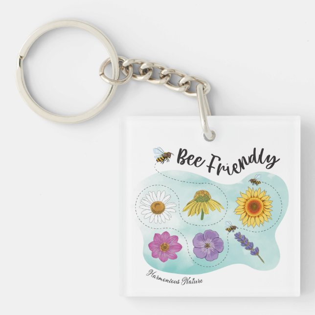 Bee friendly - Harmonious Nature Key Ring (Front)