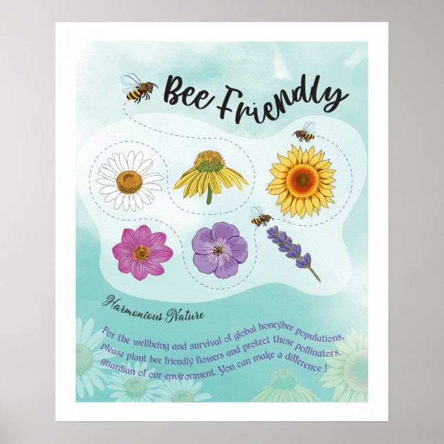 Bee friendly - Harmonious Nature Poster (Front)