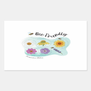 Bee friendly - Harmonious Nature Rectangular Sticker