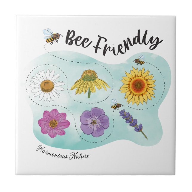 Bee friendly - Harmonious Nature Tile (Front)