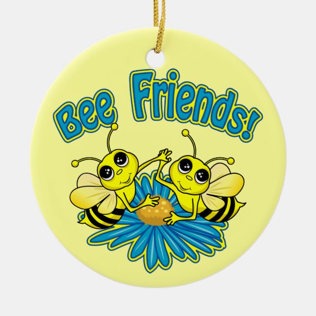 Bee Friends Ceramic Tree Decoration (Front)