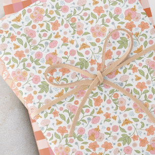 Bee Garden Floral Matching Set Wrapping Paper Sheet