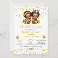 Bee Gender Reveal African American Baby Boy Girl