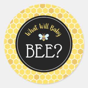 Bee Gender Reveal Baby Shower Classic Round Sticker