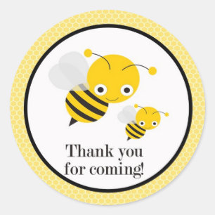 Bee Gender Reveal Baby Shower Favour Stickers
