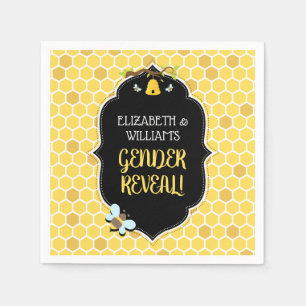 Bee Gender Reveal Baby Shower Napkin