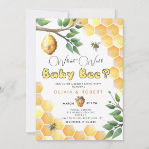 Bee gender reveal invitation