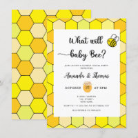 Bee gender reveal invitation