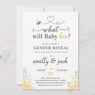 Bee Gender Reveal Invitation