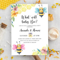 Bee gender reveal invitation