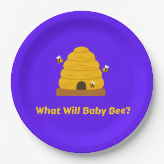 Bee Gender Reveal Party Paper Plate