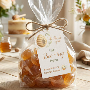 Bee Gender Reveal Thank You for Bee-ing Here Gift Tags