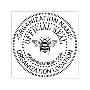 Bee Generic Custom Official Seal Name Loc URL Self-inking Stamp