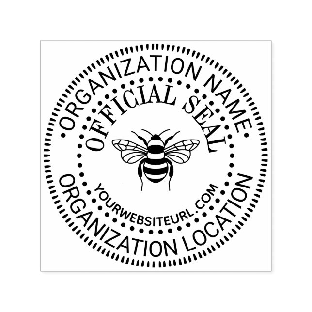 Bee Generic Custom Official Seal Name Loc URL Self-inking Stamp (Design)