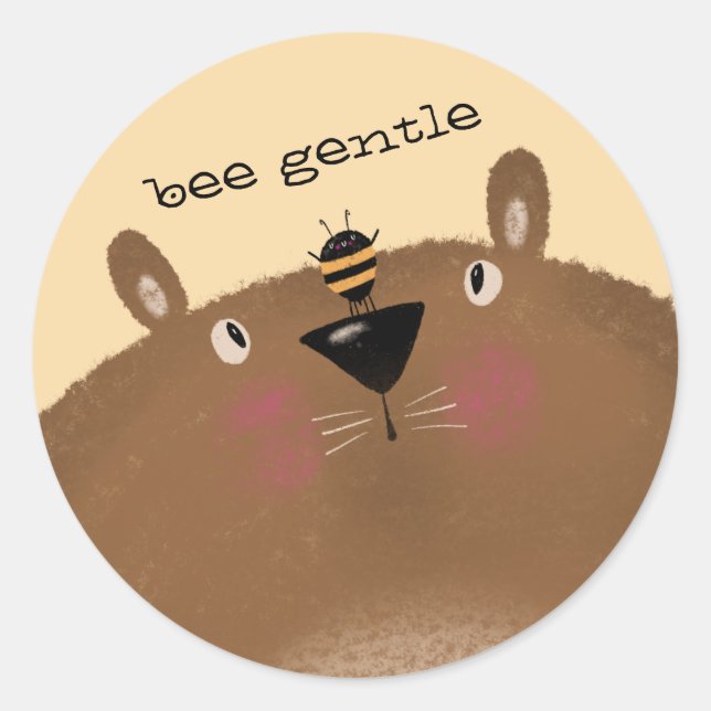 Bee Gentle Classic Round Sticker (Front)