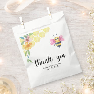 Bee girl baby shower - sweet as can bee favour bags