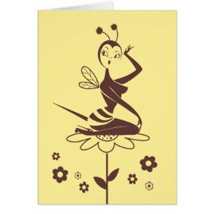Bee Girl card by Miss Fluff