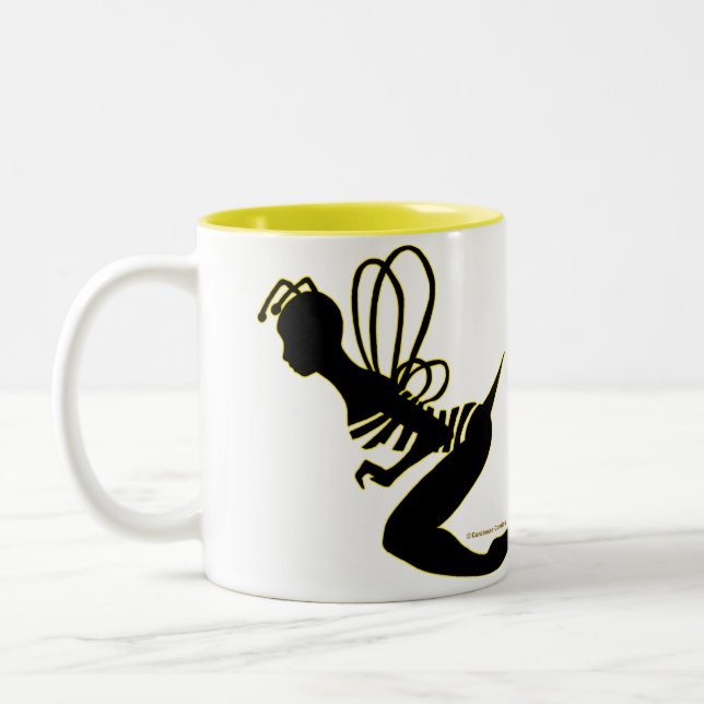 Bee Girl Silhouette Mug (Left)