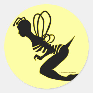 Bee Girl Silhouette Sticker