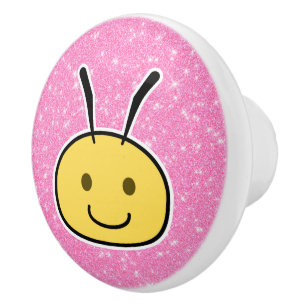 Bee Glitter Ceramic Knob