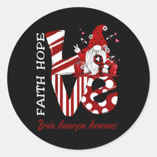 Bee Gnome Love Brain Aneurysm Awareness Classic Round Sticker