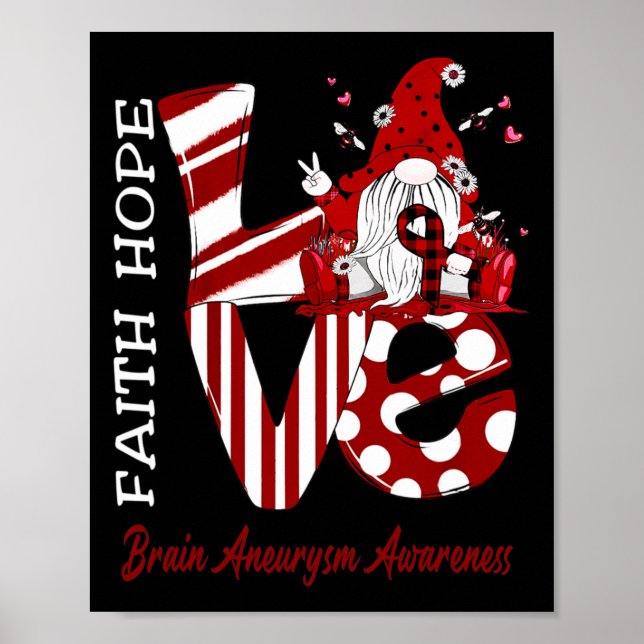 Bee Gnome Love Brain Aneurysm Awareness  Poster (Front)