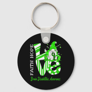 Bee Gnome Love Brain Disabilities Awareness Key Ring