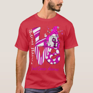 Bee Gnome Love Breast Cancer Awareness T-Shirt