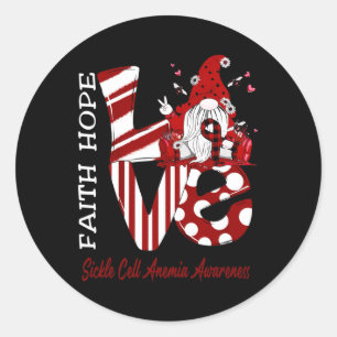 Bee Gnome Love Sickle Cell Anaemia Awareness Classic Round Sticker