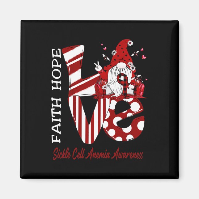 Bee Gnome Love Sickle Cell Anaemia Awareness  Magnet (Front)