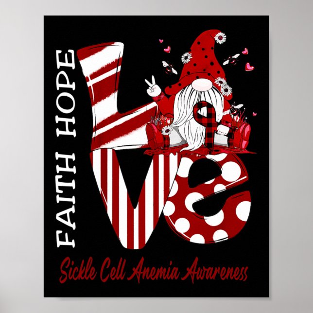 Bee Gnome Love Sickle Cell Anaemia Awareness  Poster (Front)