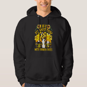 Bee Gnome Shows Love Heart Life Is Better With Hon Hoodie
