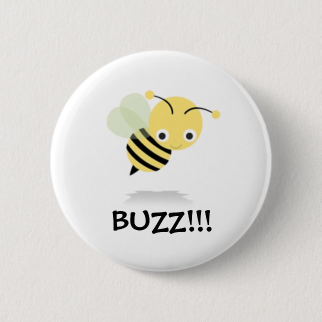 Bee go Buzz 6 Cm Round Badge (Front)