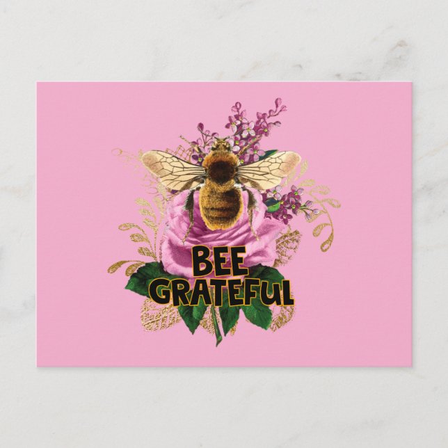 Bee Grateful Postcard (Front)
