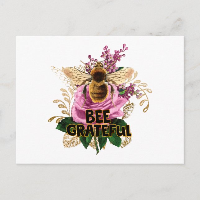 Bee Grateful Postcard (Front)