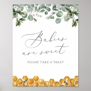 Bee Greenery Baby Shower Babies are Sweet Sign