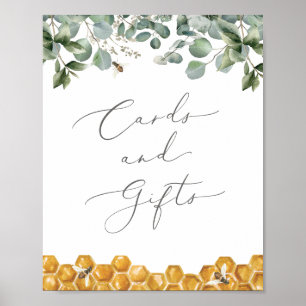 Bee Greenery Baby Shower Cards and Gifts Sign