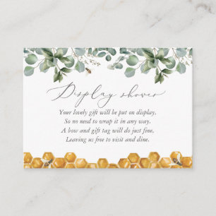 Bee Greenery Baby Shower Display Shower Enclosure Card
