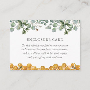 Bee Greenery Baby Shower Display Shower Enclosure  Card