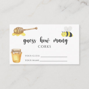 Bee - guess how many corks bridal game enclosure card