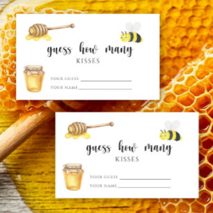Bee - guess how many KISSES bridal game Enclosure Card