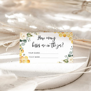 Bee guess how many kisses bridal game enclosure card