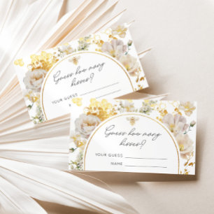 Bee guess how many kisses bridal game enclosure card