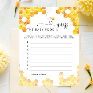 Bee Guess The Baby Food Game Card